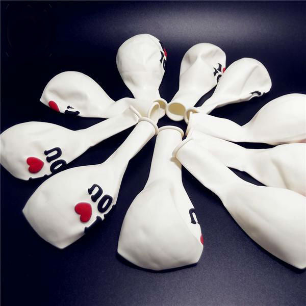 I Love You Print Pearl Latex Balloons