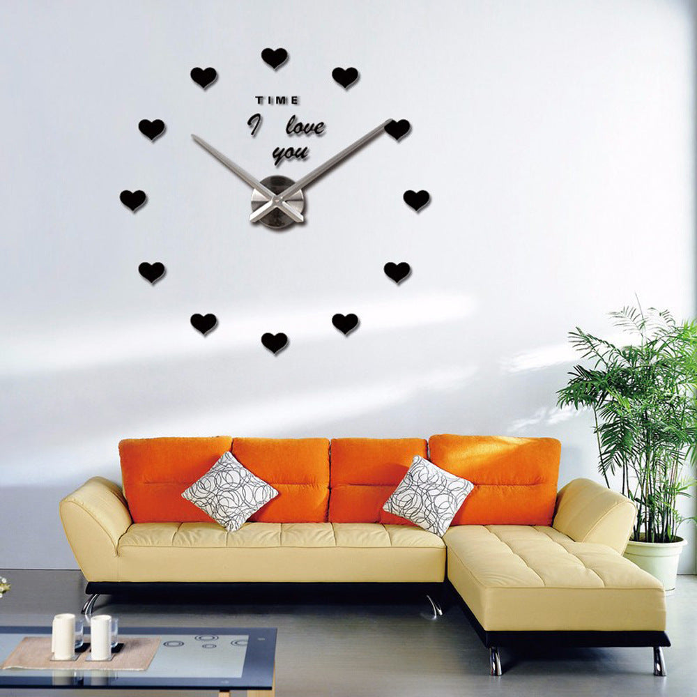 DIY Romantic Wall Clock Sticker