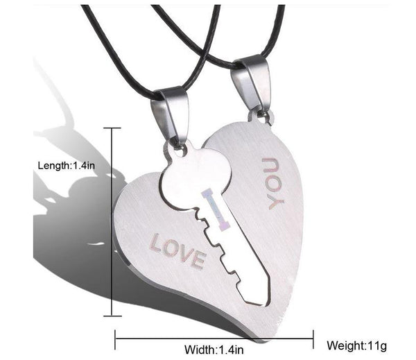 Broken Heart Pendant Necklaces Set