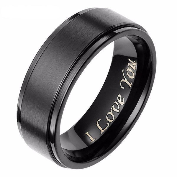 Men's Black Brushed Ring