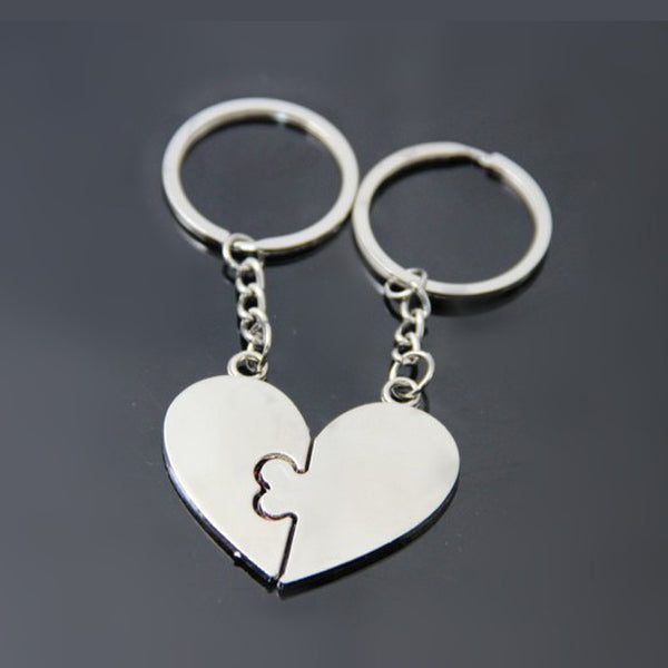 "I Love you" Broken Heart Couple Keychain