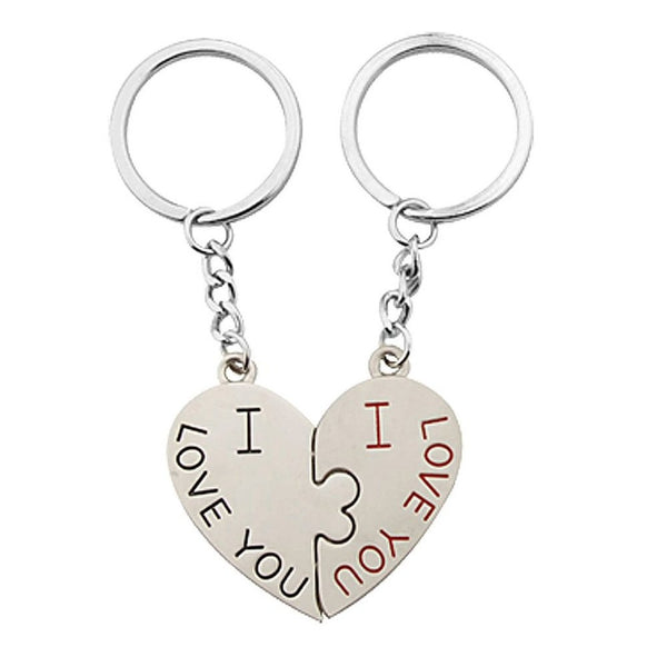 "I Love you" Broken Heart Couple Keychain