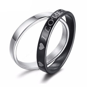 I Love You Engraved Double Ring