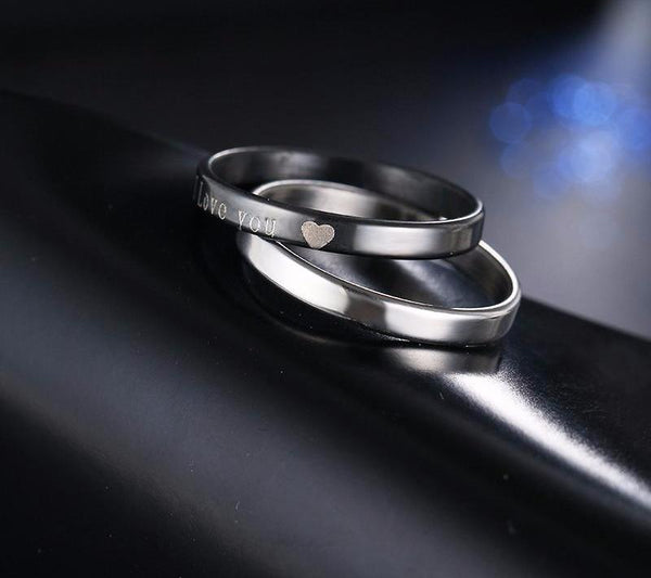 I Love You Engraved Double Ring