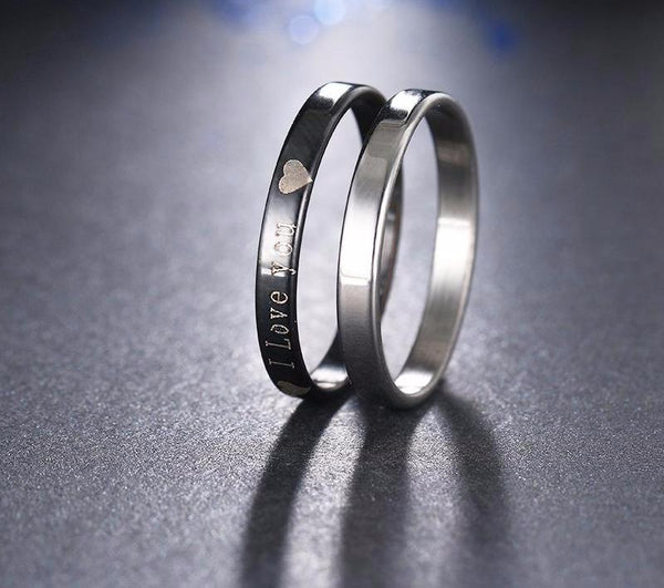 I Love You Engraved Double Ring