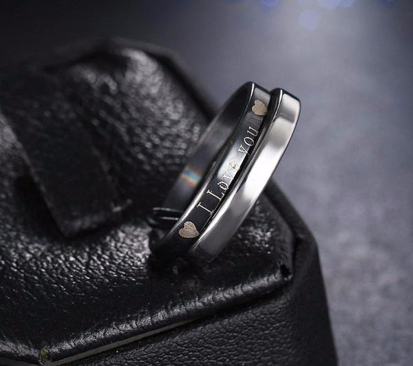 I Love You Engraved Double Ring