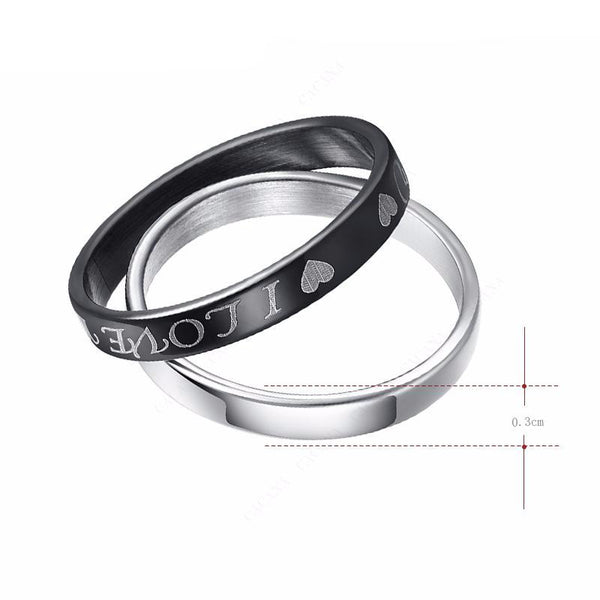 I Love You Engraved Double Ring