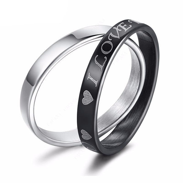 I Love You Engraved Double Ring