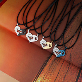 Heart Love Broken Pendant Necklaces