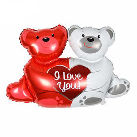 Double Bears Hug Heart Balloon