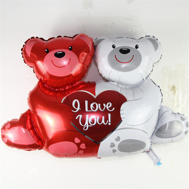Double Bears Hug Heart Balloon