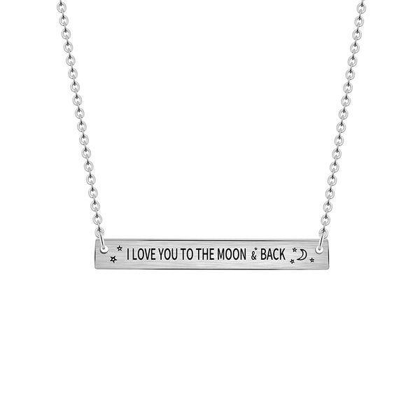 Lovely Engraved Horizontal Pendant Necklace