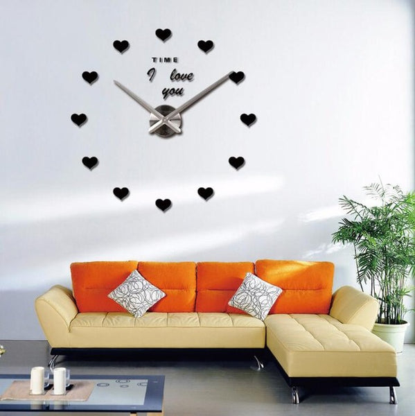 DIY Romantic Wall Clock Sticker