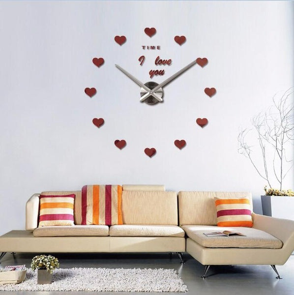 DIY Romantic Wall Clock Sticker